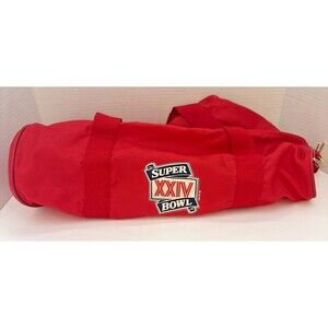 Vintage 1990 Super Bowl XXIV Red Nylon Duffle Bag New Orleans NFL